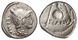 Denario. 46 a.C. CARISIA-4. T. Carisius. 4,15 grs. AR. Cal-384; FFC-546. MBC+.