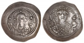 Histamenon Nomisma. MIGUEL VII (1071-1078 d.C.). CONSTANTINOPLA. Anv.: Busto de Cristo de frente, a los lados IC-XC y dos glóbulos. Rev.: ¶MIXAH RACIA...