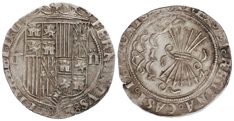 2 Reales. TOLEDO. M. Anv.: T - Escudo - ¶. Rev.: M. 6,75 grs. ESCASA ASÍ. Cal-27...