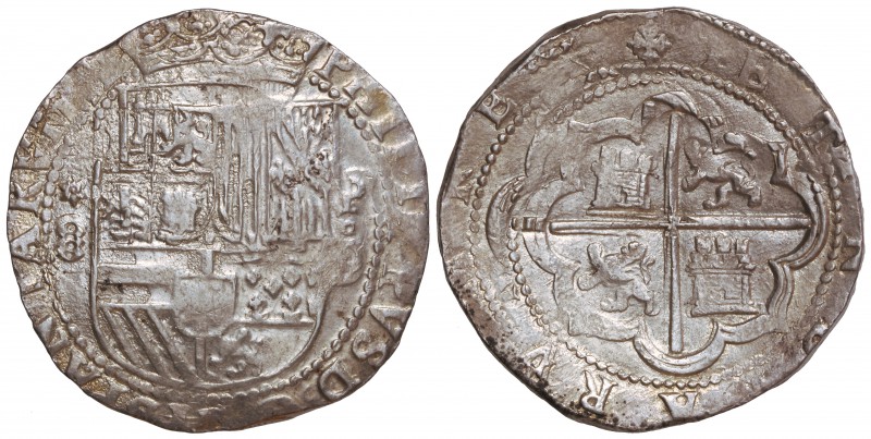 8 Reales. S/F. LIMA. D. Anv.: ¶/ 8 - Escudo - P / D encima roel. 27,33 grs. ESCA...