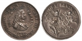 Medalla Proclamación. 1746. BARCELONA. Anv.: AMORE REVINCIT. AR. Ø 27 mm. Pátina. He-1. EBC-.