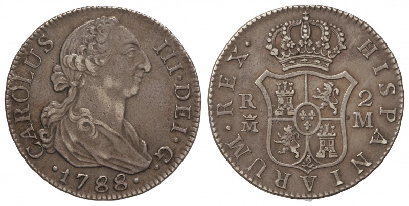 2 Reales. 1788. MADRID. M. 5,9 grs. Pátina. Cal-1322. MBC+.