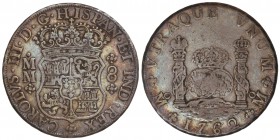 8 Reales. 1762. MÉXICO. M.M. 26,75 grs. Columnario. Pátina irisada. Cal-891. MBC.