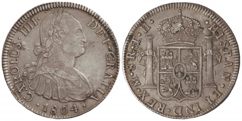 8 Reales. 1804. MÉXICO. T.H. 26,85 grs. (Leves oxidaciones. Ligeras rayitas). Ca...