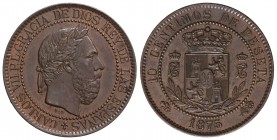 10 Céntimos. 1875. BRUSELAS. Anverso y reverso coincidentes. Tipo medalla. EBC/EBC-.