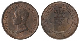 1 Céntimo. 1911 (*1). P.C.-V. EBC+.