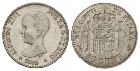 50 Céntimos. 1892 (*2-2). P.G.-M. (Leves rayitas). (EBC).