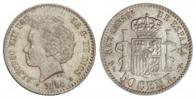 50 Céntimos. 1894 (*9-4). P.G.-V. EBC+.