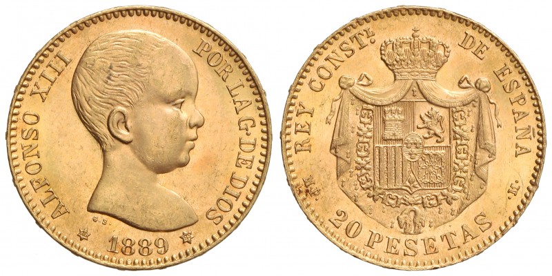 20 Pesetas. 1889 (*18-89). M.P.-M. SC.