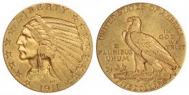 5 Dólares. 1911. 8,33 grs. AU. Tipo Indio. Fr-148; KM-129. EBC.