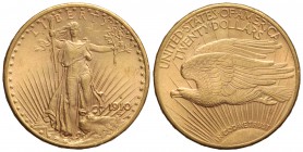 20 Dólares. 1910-S. SAN FRANCISCO. 33,43 grs. AU. Saint Gaudens. (Levísimos golpecitos). Fr-186; KM-131. SC.