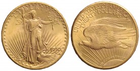 20 Dólares. 1910-S. SAN FRANCISCO. 33,41 grs. AU. Saint Gaudens. Fr-186; KM-131. SC.
