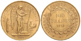 100 Francos. 1913-A. PARÍS. 32,28 grs. AU. (Leves marquitas). Restos de brillo original. Fr-590; KM-858. EBC.