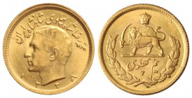 1/2 Pahlavi. 1338 d.H. (1959). REZA PAHLAVI. 4,10 grs. AU. Fr-102; KM-1161. EBC.