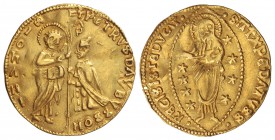 Ducado. PIERRE D´AUBUSSON (1467-1476). RHODES. 3,41 grs. AU. Orden de San Juan de Jerusalem. RARA. Fr-6. MBC+.
