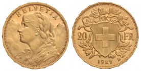 20 Francos. 1927-B. BERNA. 6,45 grs. AU. Fr-499; KM-35.1. SC-.