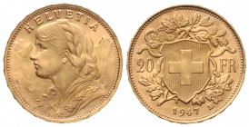 20 Francos. 1947-B. BERNA. 6,45 grs. AU. KM-35.2; Fr-499. SC-.