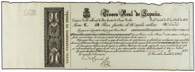 50 Pesos Fuertes de 20 Reales de Vellón. 8 Abril 1837. CARLOS V, PRETENDIENTE. TESORO REAL DE ESPAÑA. Con la matriz completa. Ed-21. MBC+.