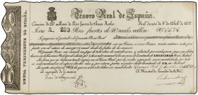 200 Pesos Fuertes de 20 Reales de Vellón. 8 Abril 1837. CARLOS V, PRETENDIENTE. TESORO REAL DE ESPAÑA. Ed-23. EBC+.