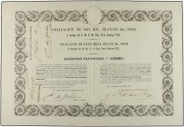 Obligación 2.000 Francos. 25 Marzo 1869. CARLOS VII, PRETENDIENTE. AMSTERDAM. Ed-195. EBC-.