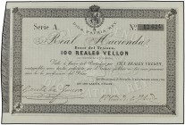 Bono del Tesoro 100 Reales de Vellón. 1 Noviembre 1873. CARLOS VII, PRETENDIENTE. BAYONA. Ed-210. SC.