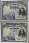 Lote 2 billetes 1.000 Pesetas. 15 Agosto 1928. San Fernando. Pareja correlativa. Ed-357. SC.