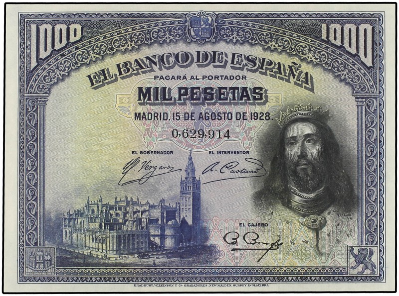 1.000 Pesetas. 15 Agosto 1925. San Fernando. Precintado y garantizado por PCGS (...