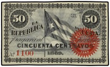 50 Centavos. 10 Julio 1869. LA REPÚBLICA DE CUBA. Ed-30. EBC+.