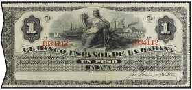 1 Peso. 31 Mayo 1879. EL BANCO ESPAÑOL DE LA HABANA. Ed-54. MBC+.