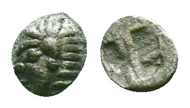 Ionia, Phokaia, AR Diobol,Circa 521-478 BC.

Obv: Archaic female head left, we...