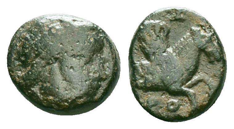 Greek
MYSIA, Adramytion. 4th century BC. Æ . Laureate head of Zeus right / Fore...