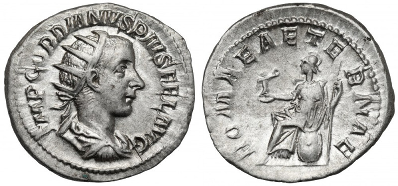 Gordian III (238-244 n.e.) Antoninian Awers: Popiersie cesarza w koronie promien...