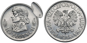 Próba ALUMINIUM 10 złotych 1958 Kościuszko - nakład 5 szt