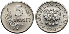 Próba NIKIEL 5 groszy 1963