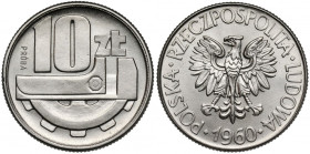 Próba NIKIEL 10 złotych 1960 klucz i koło zębate