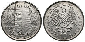 Próba NIKIEL 10 złotych 1964 Kazimierz Wielki - wklęsły