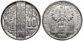 Próba NIKIEL 10 złotych 1964 Nowa Huta Płock Turoszów