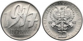 Próba NIKIEL 10 złotych 1967 Rewolucja Październikowa