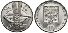 Próba NIKIEL 10 złotych 1971 FAO - Ryba