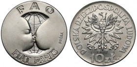 Próba NIKIEL 10 złotych 1971 FAO Fiat Panis