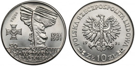 Próba NIKIEL 10 złotych 1971 Powstanie Śląskie - pomnik