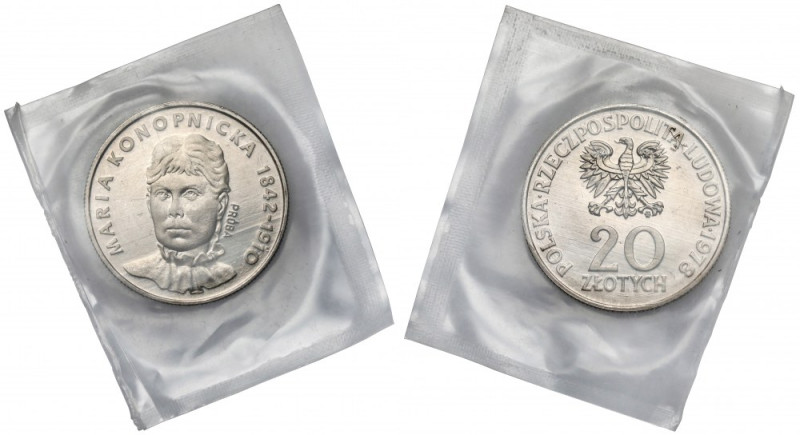 Próba NIKIEL 20 złotych 1978 Maria Konopnicka - mały Orzeł - zgrzewka Reference:...
