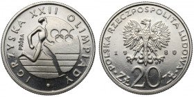 Próba NIKIEL 20 złotych 1980 XXII Olimpiada - biegacz
