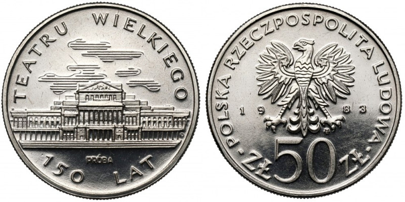 Próba NIKIEL 50 złotych 1983 Teatr Wielki Patyna. 

Reference: Parchimowicz 33...