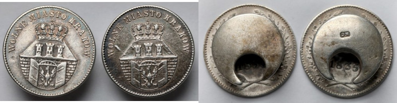 Wolne Miasto Kraków, Spinki do mankietów z monety 1 złoty 1835 - zestaw (2szt) K...