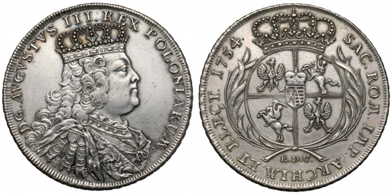 August III Sas, Talar 1754 EDC, Lipsk Drugi rocznik talarów Augusta III z jego e...