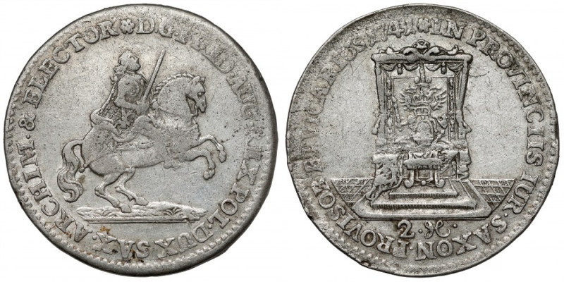 August III Sas, Dwugrosz wikariacki 1741 Charakterystyczny, niski nominał wśród ...