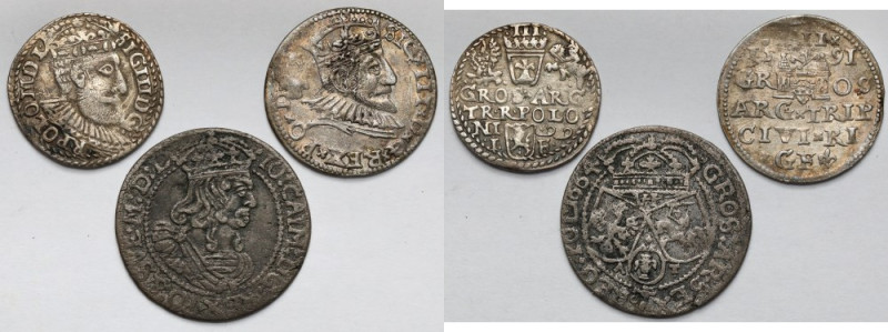 Zygmunt III Waza i Jan II Kazimierz, Trojaki 1591-1599 i Szóstak 1664 - zestaw (...