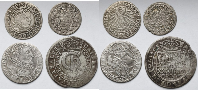 Zygmunt I Stary do Jana II Kazimierza, od Grosza do Tymfa - zestaw (4szt) 
Grad...