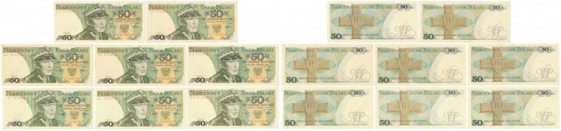 50 zł 1986-1988 - MIX serii (8szt) GB, st.2 HL, st.2+&nbsp; GC, st.1- pozostałe ...